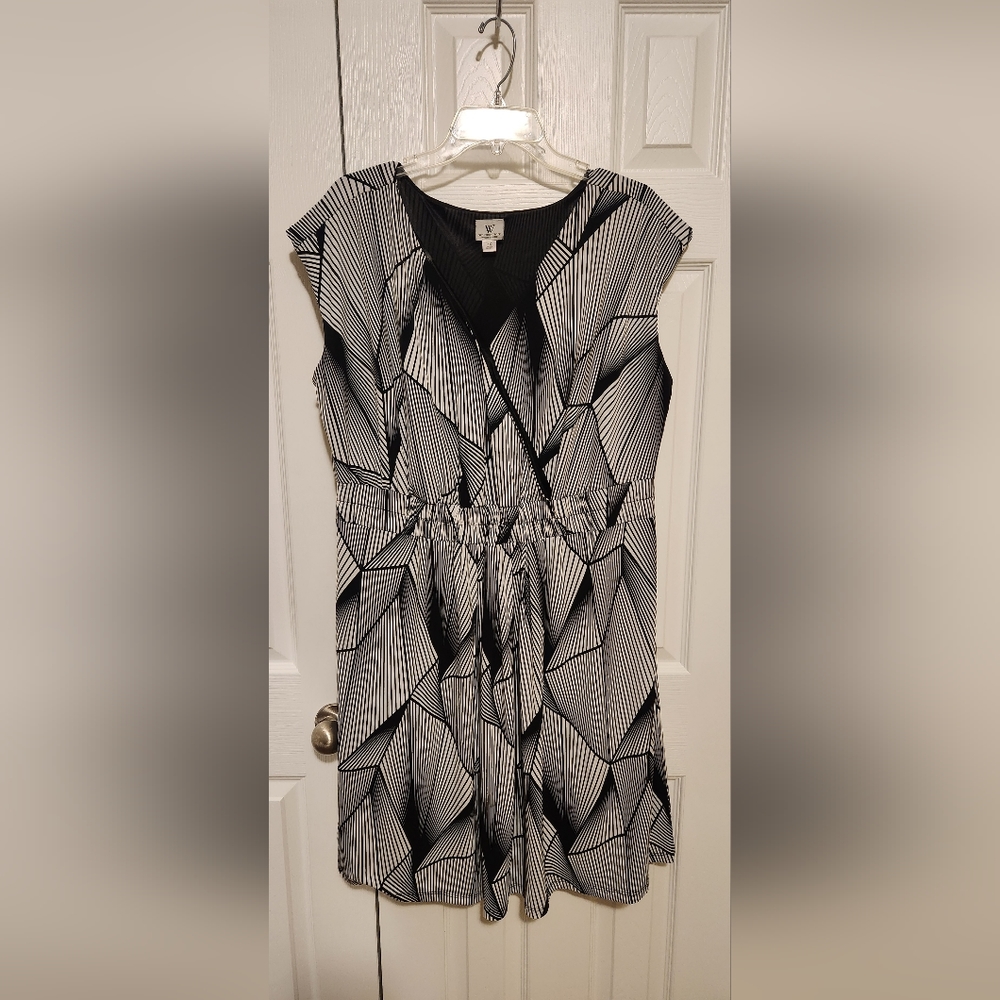 Black & White V-Neck Dress